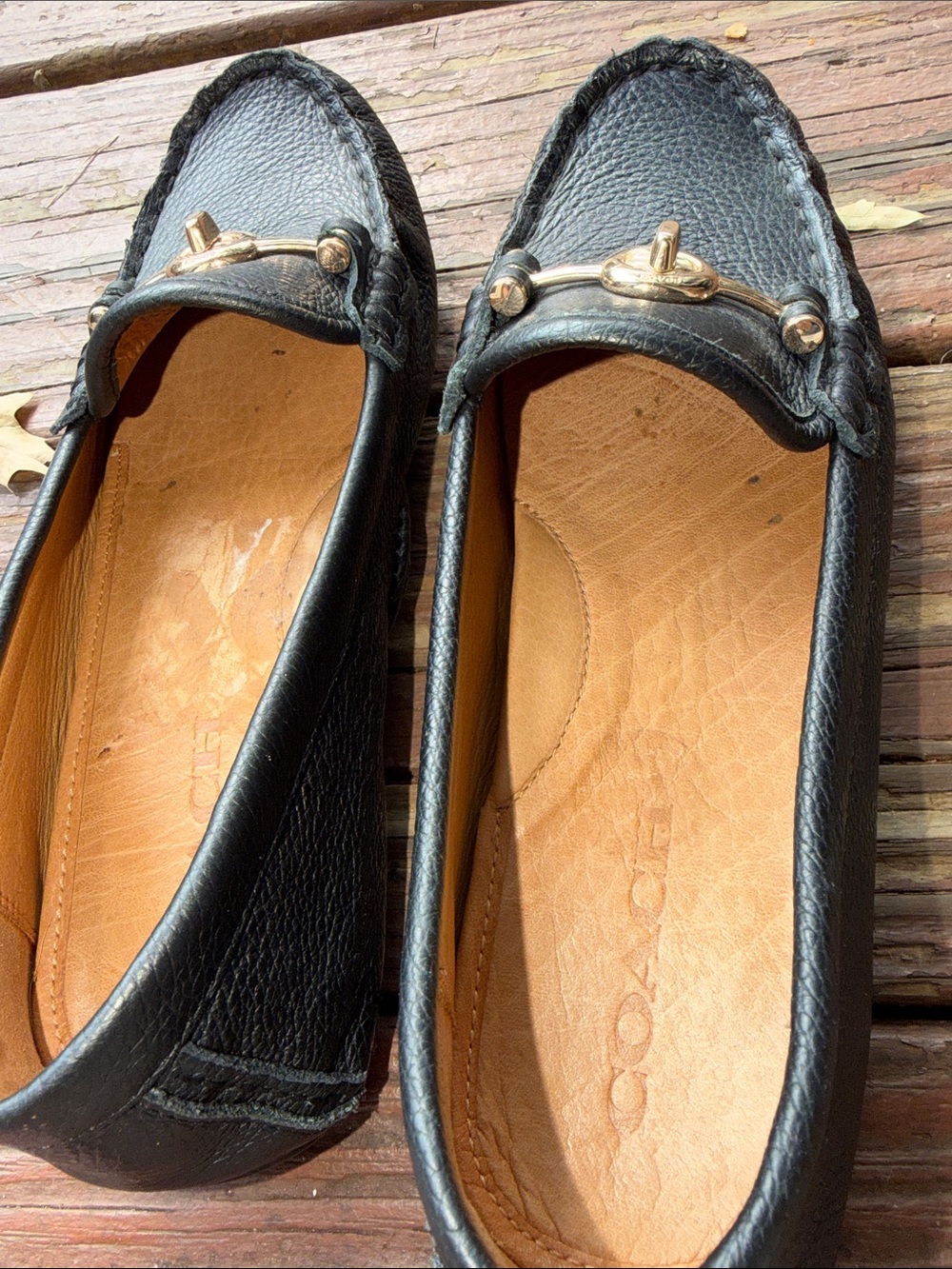 Coach Black Leather Crosby Driver Kiss Lock Loafers size 6.5 EUC - Picture 7 of 8